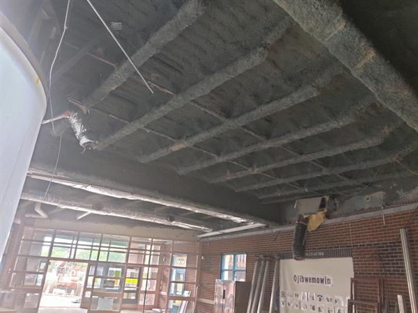Ceiling removed at school’s old east entrance